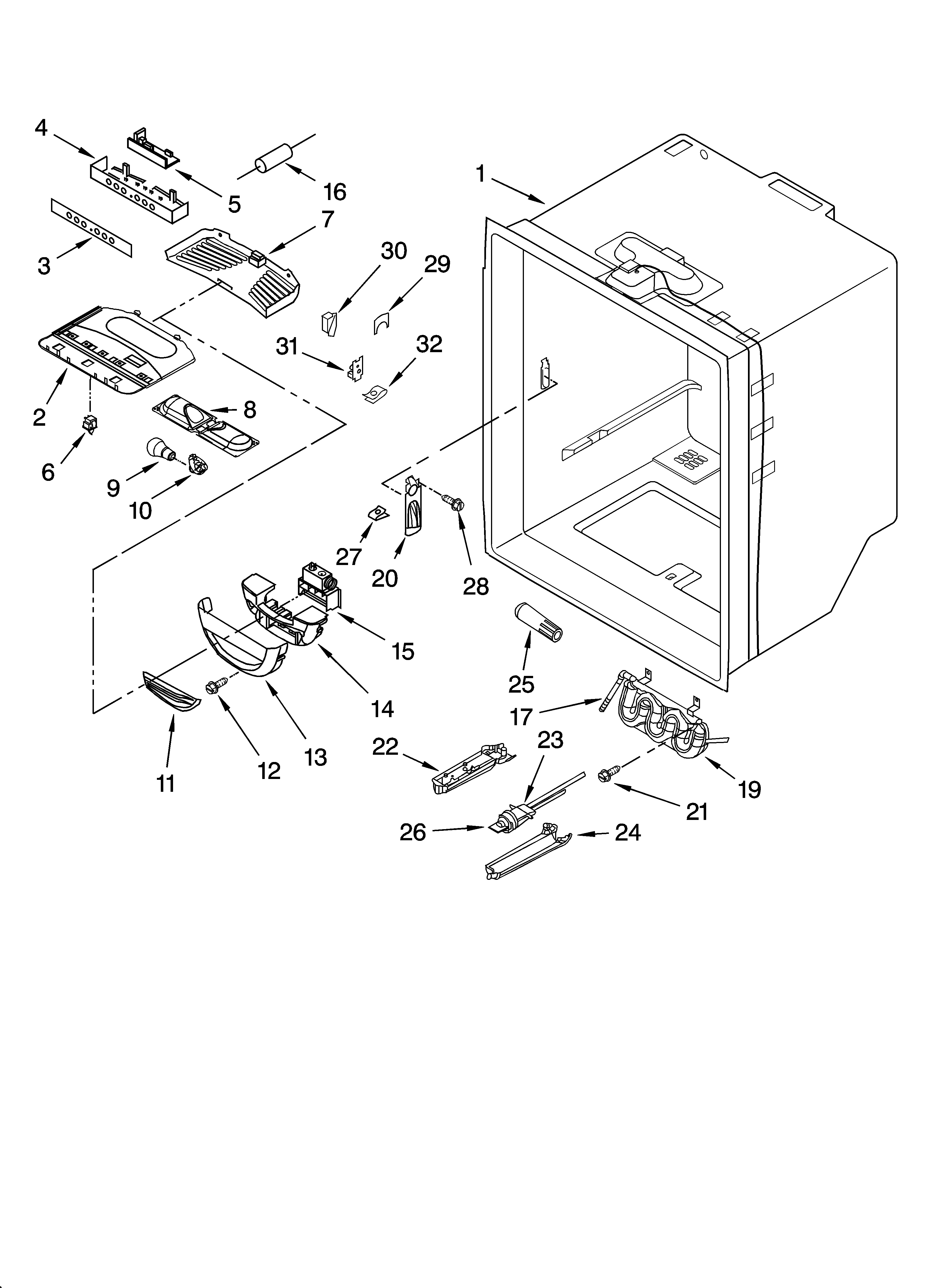 Refrigerator liner parts