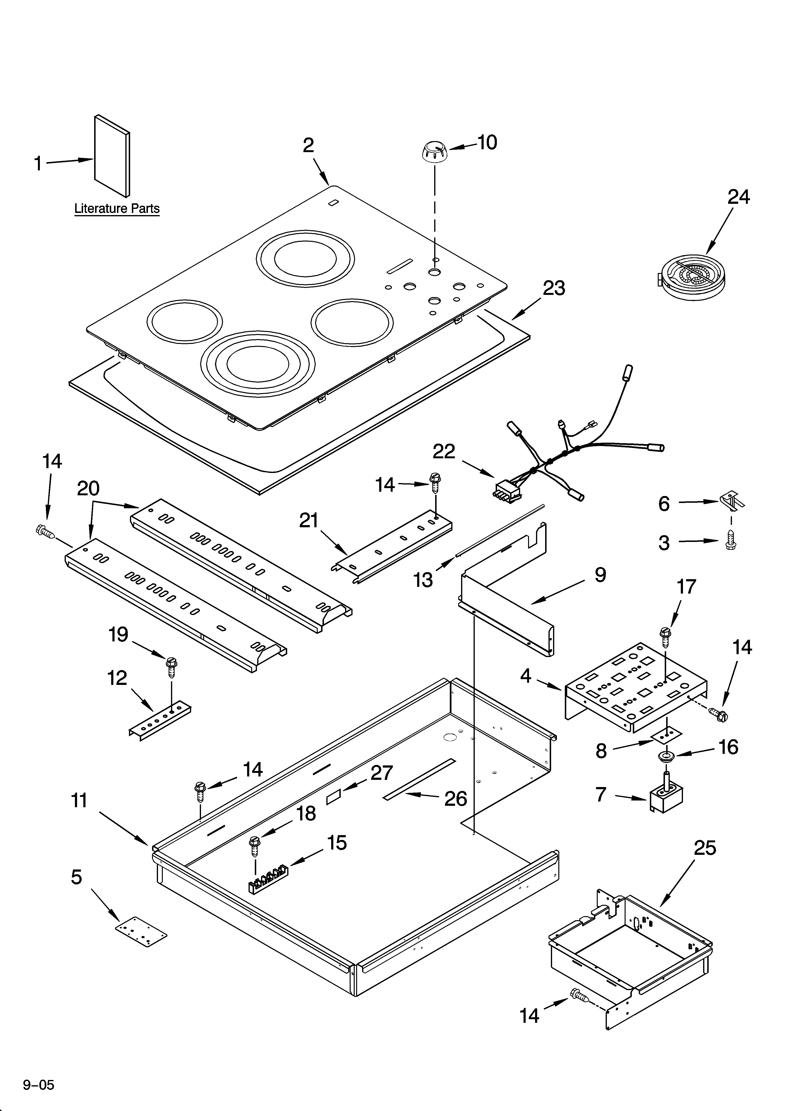 Cooktop parts, optional parts