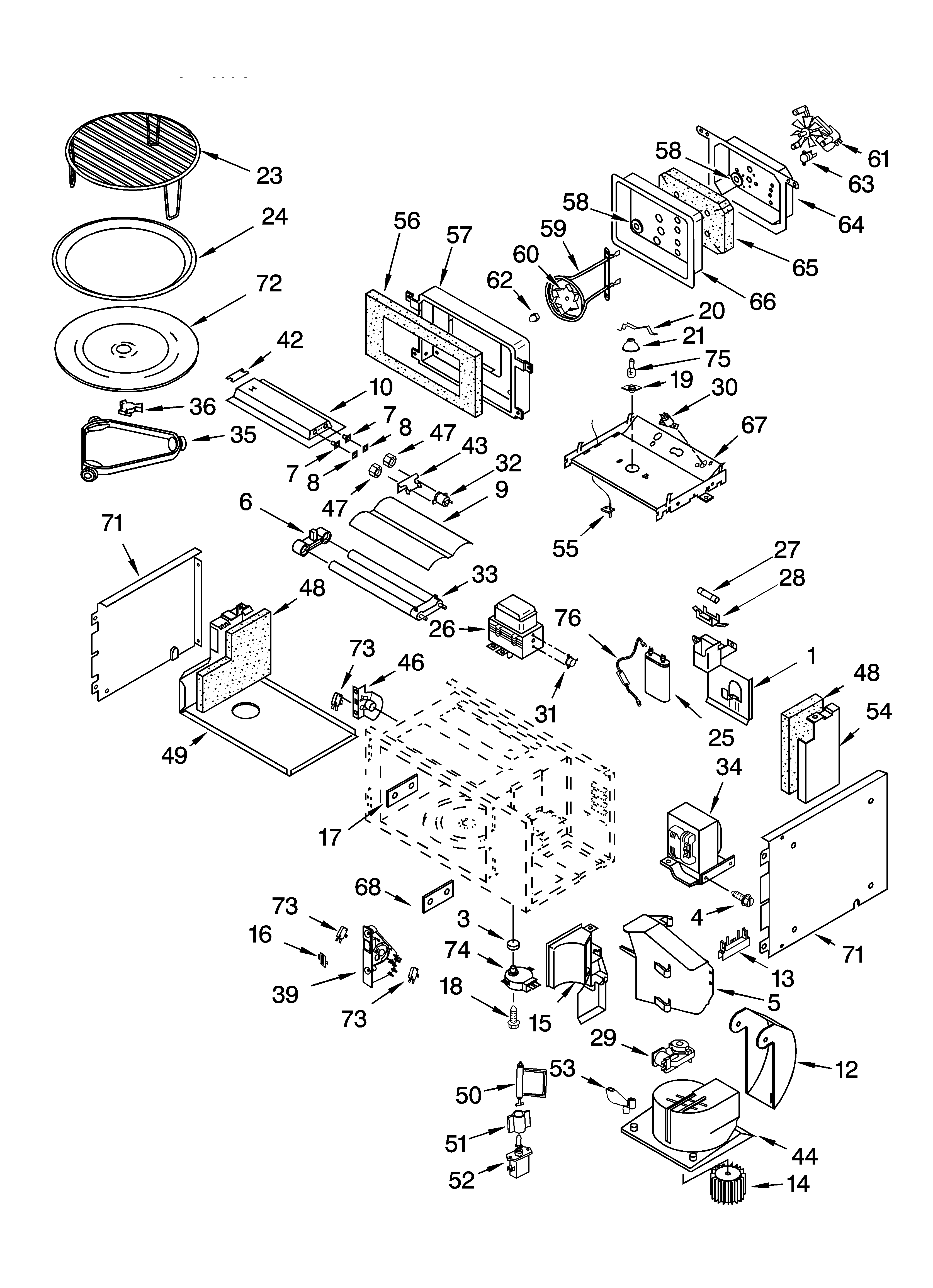 Cabinet and stirrer parts