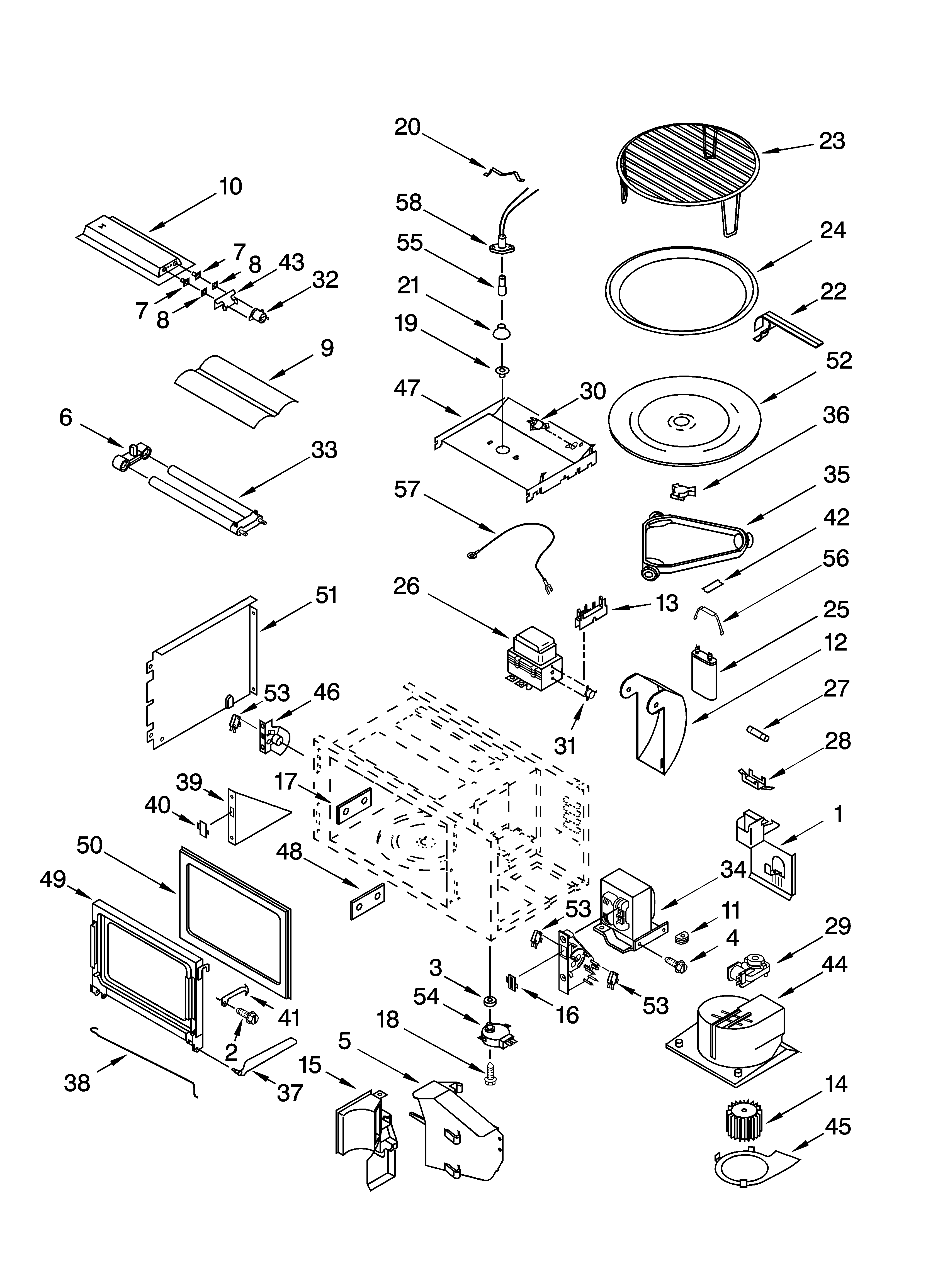 Cabinet and stirrer parts