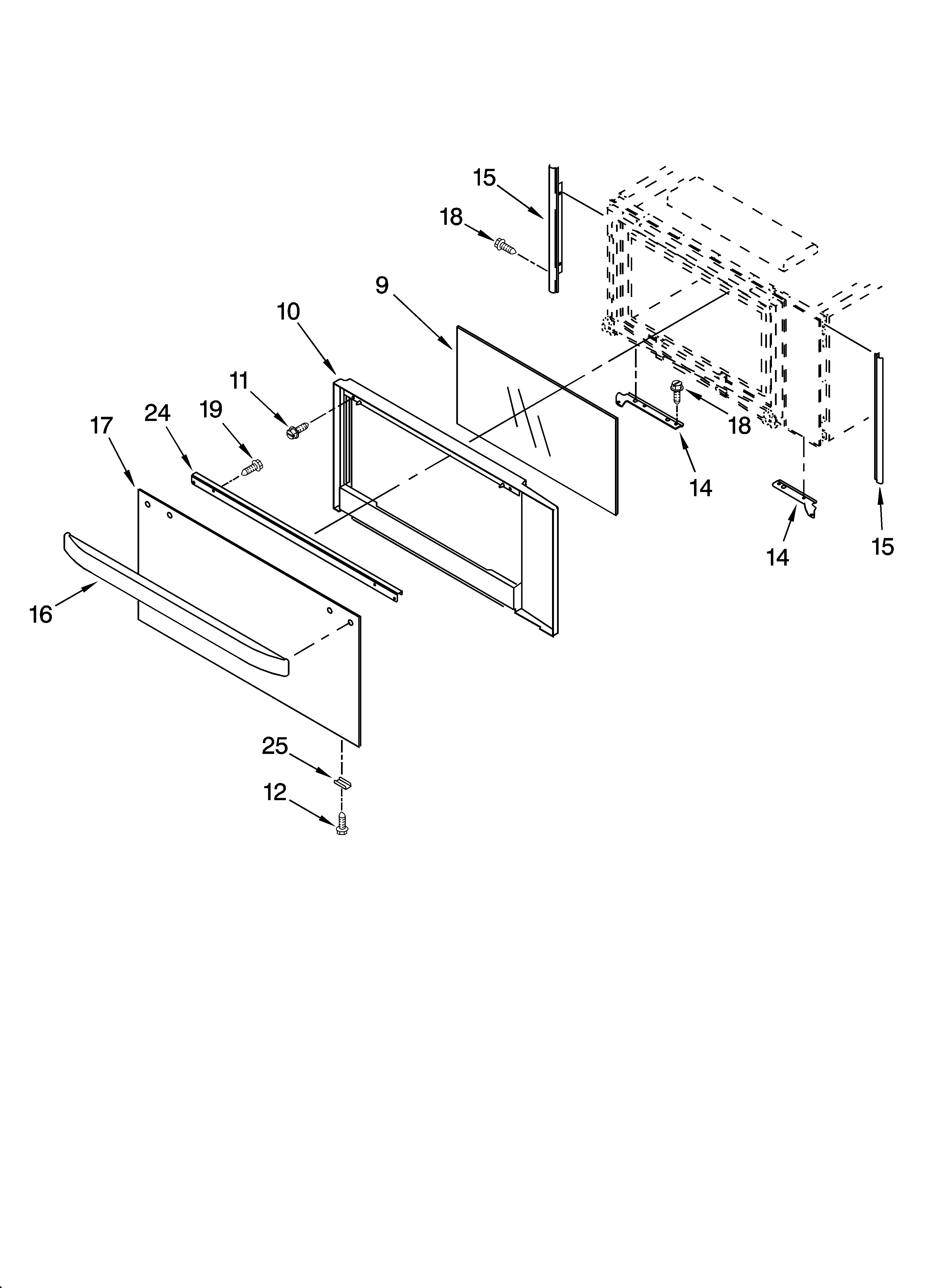 Microwave door parts, optional parts