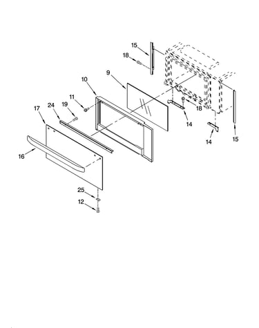 Microwave door parts, optional parts