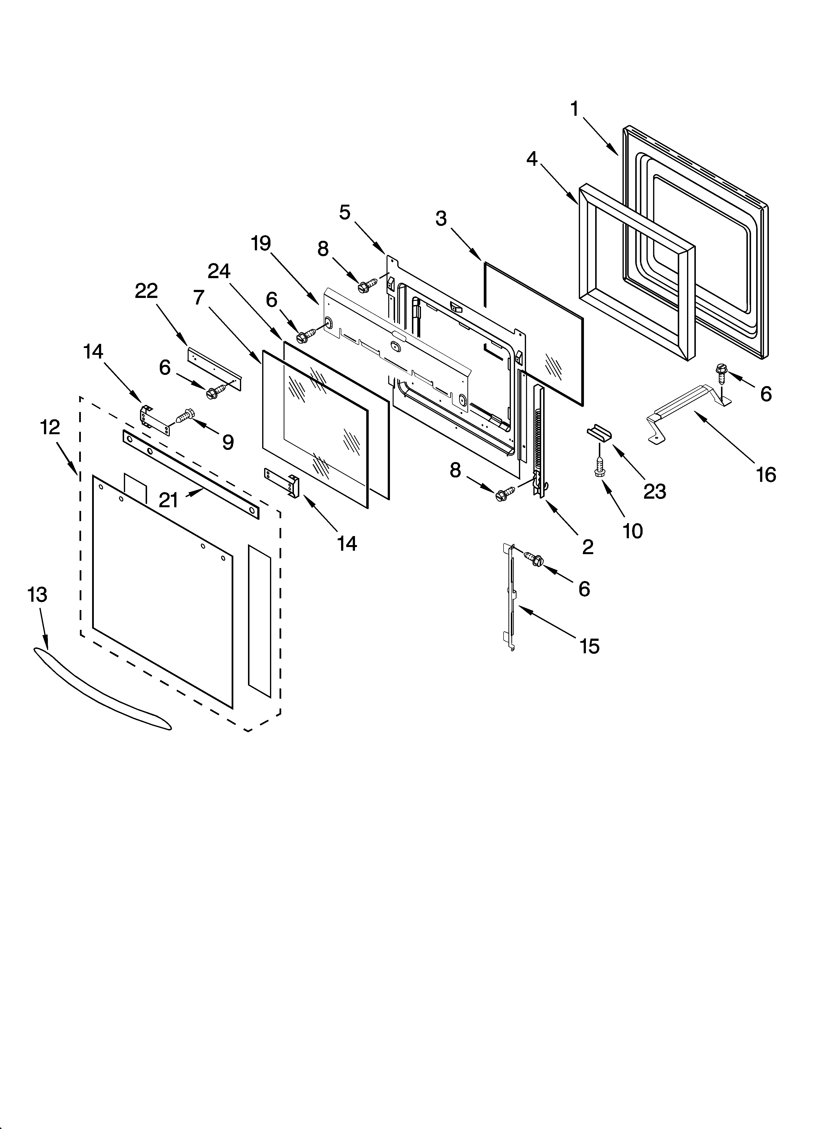 Oven door parts