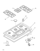 Cooktop, burner and grate parts