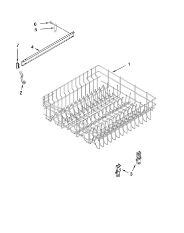 Upper rack and track parts