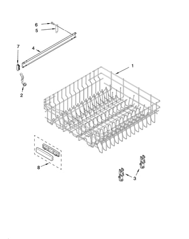 Upper rack and track parts