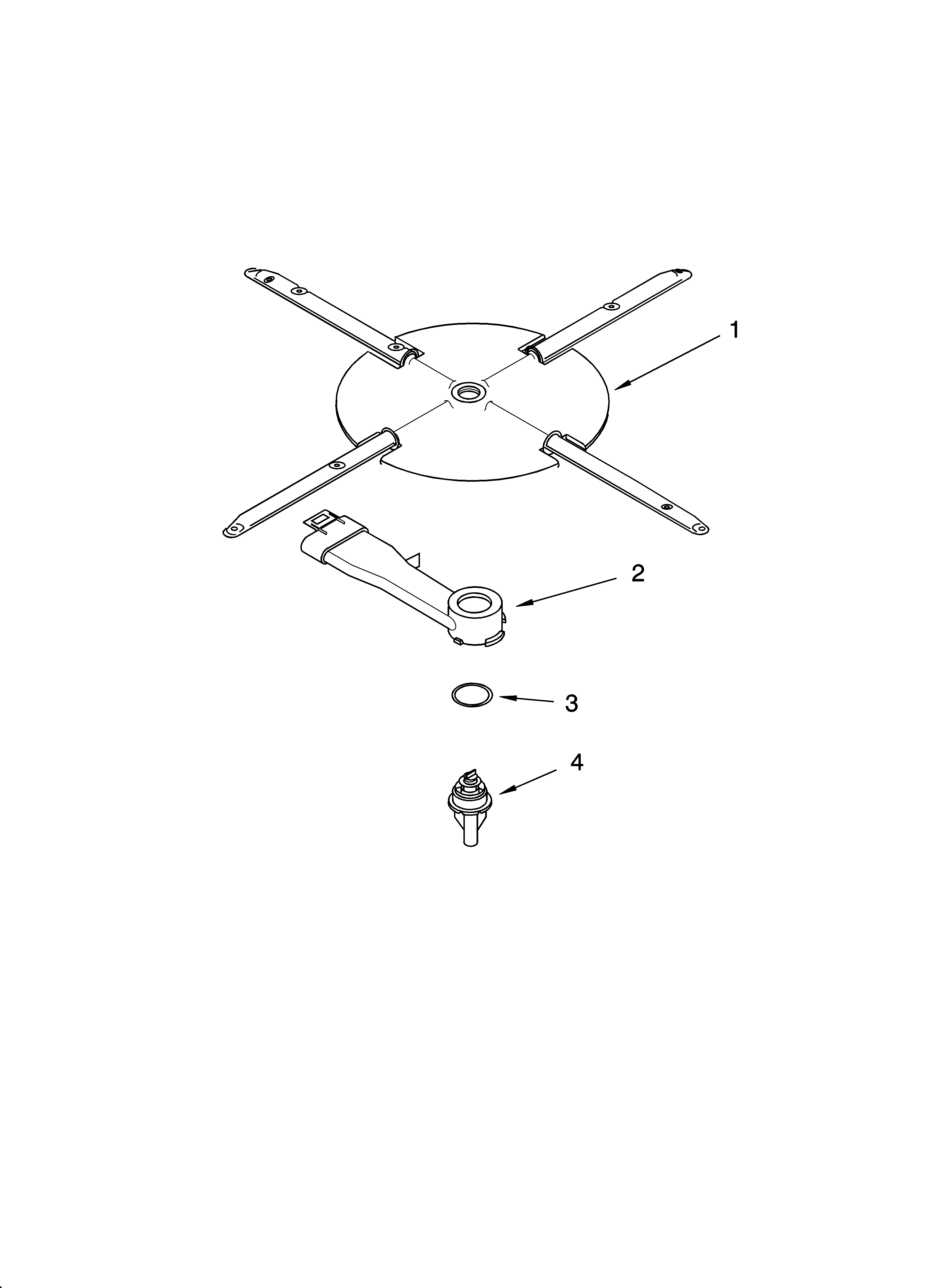Lower washarm and strainer parts