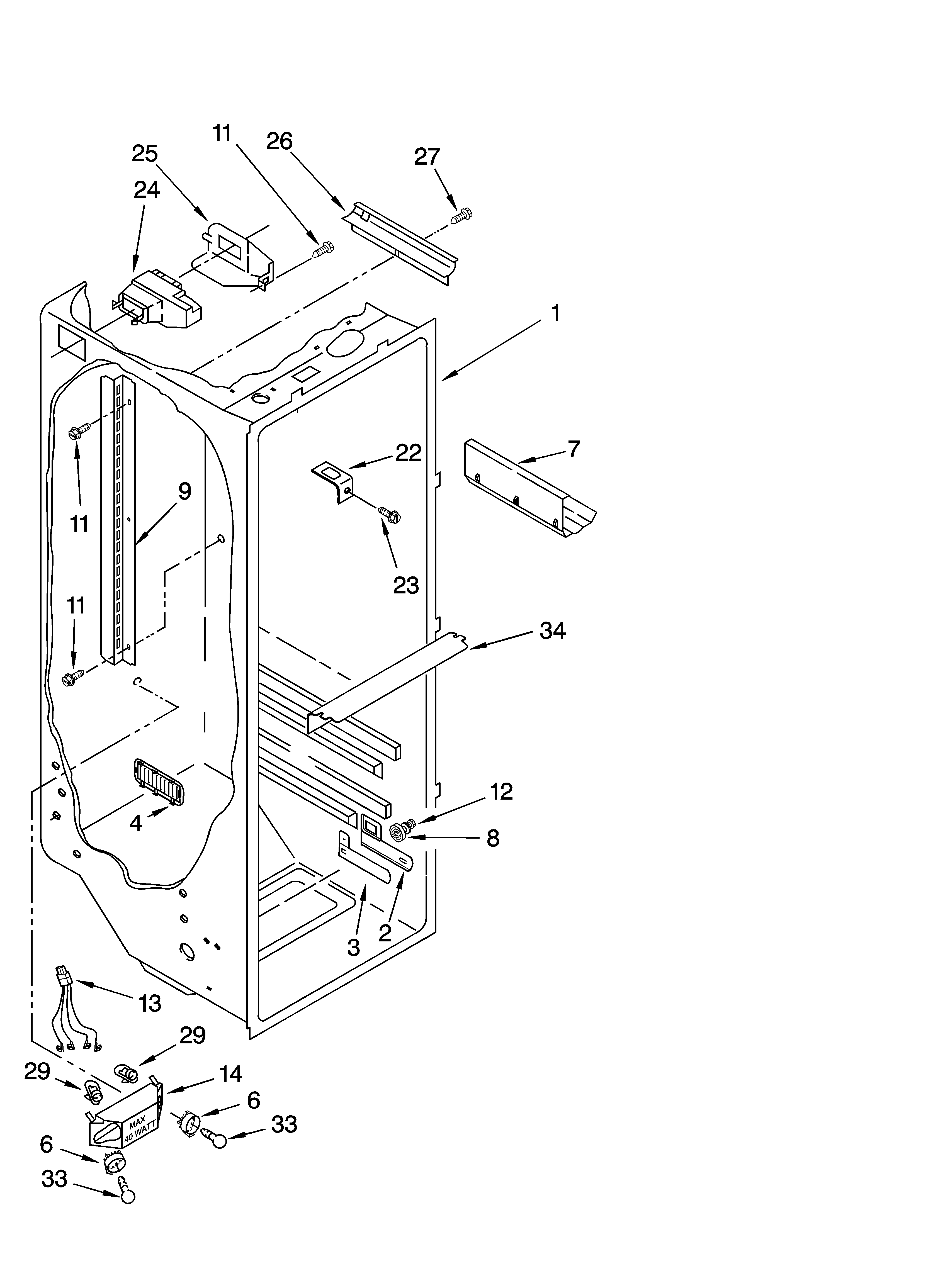 Refrigerator liner parts