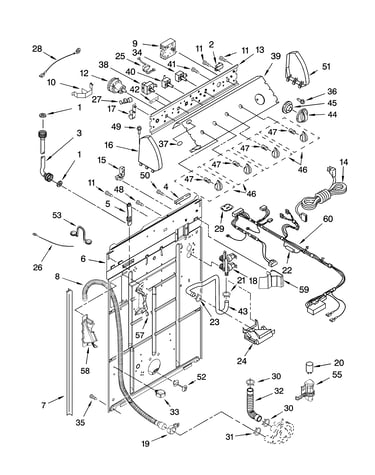 Controls and rear panel parts