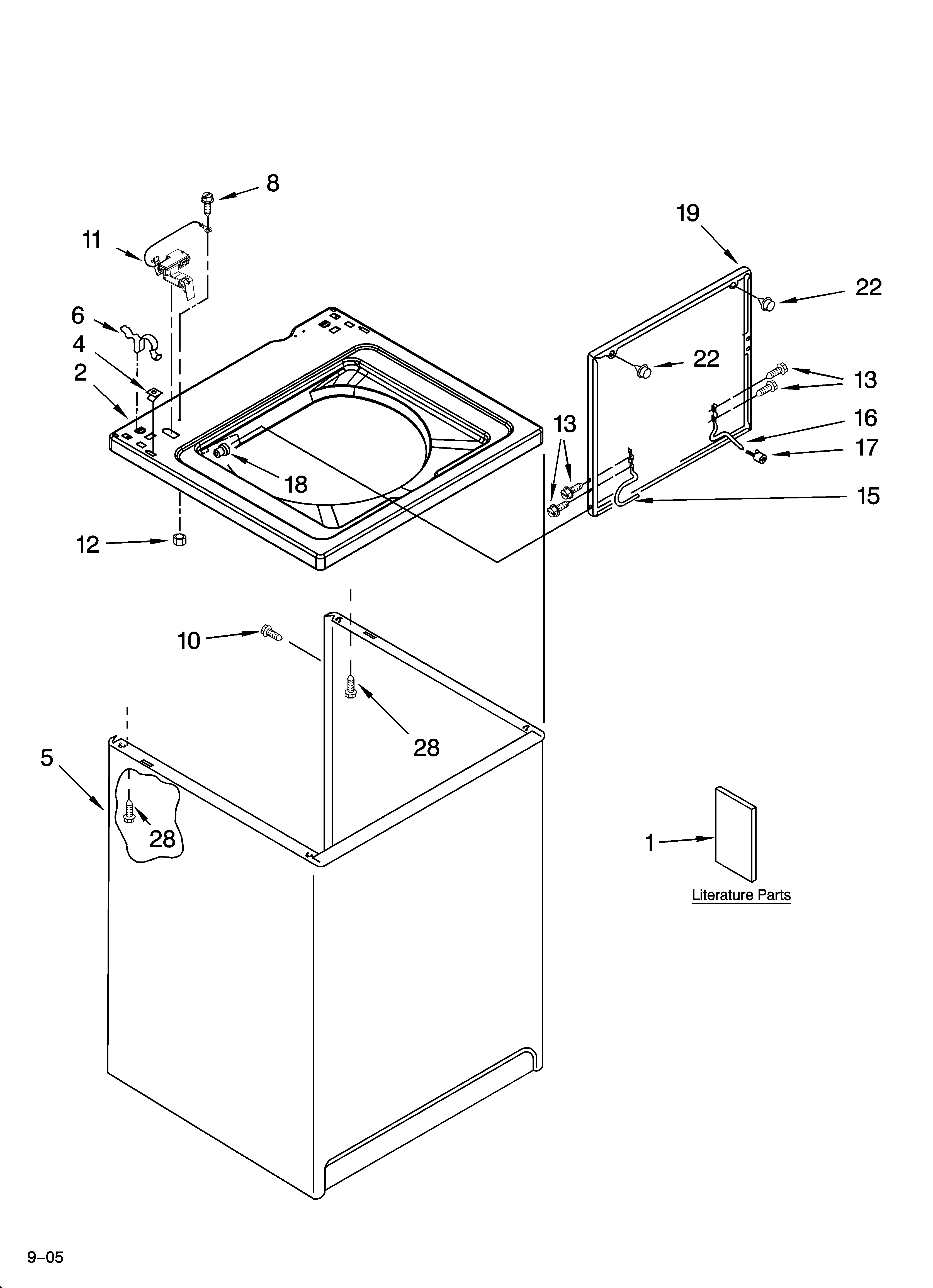 Top and cabinet parts