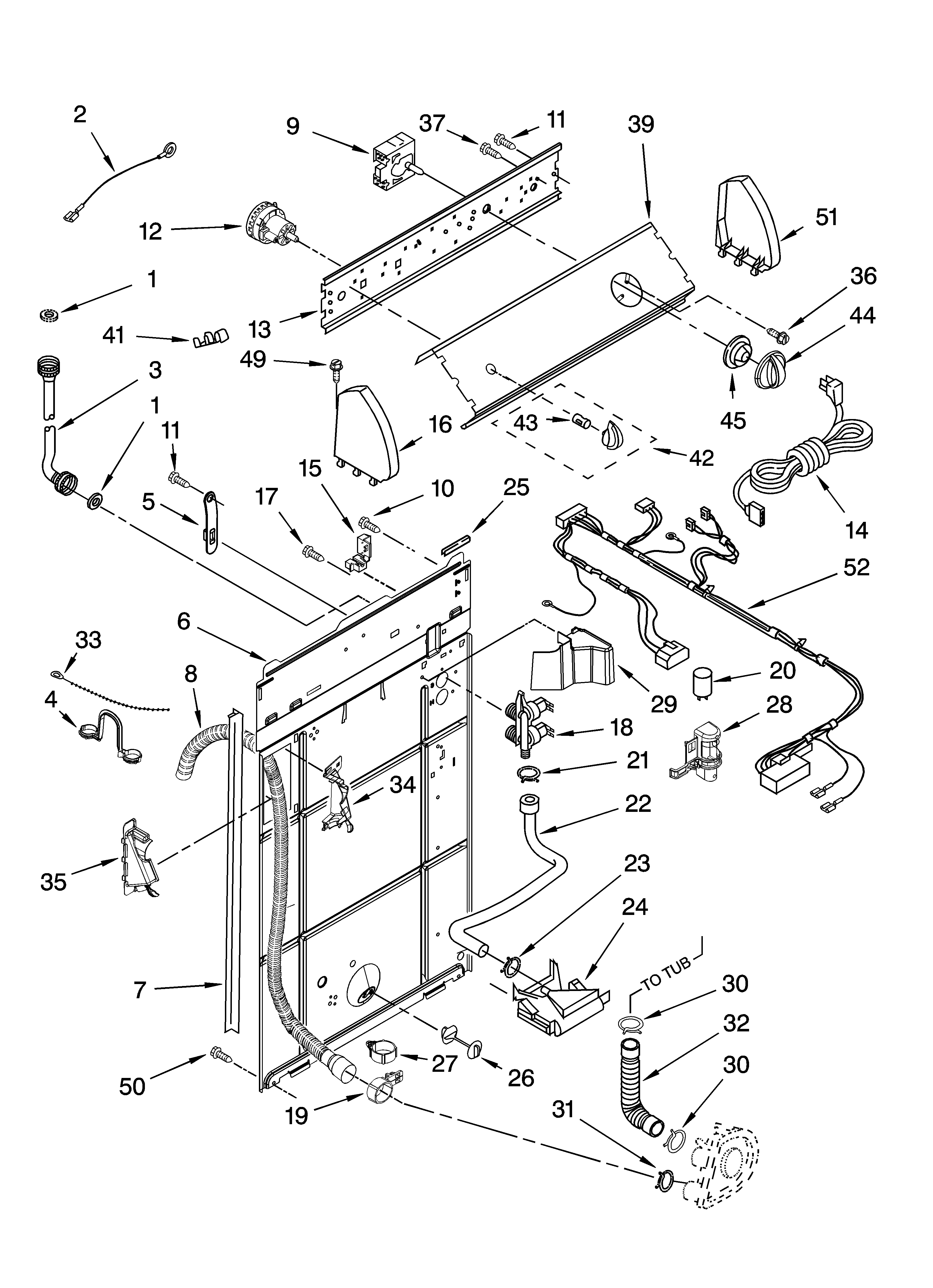Controls and rear panel parts
