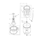 Whirlpool 7MLBR4122PQ0 agitator, basket and tub parts diagram