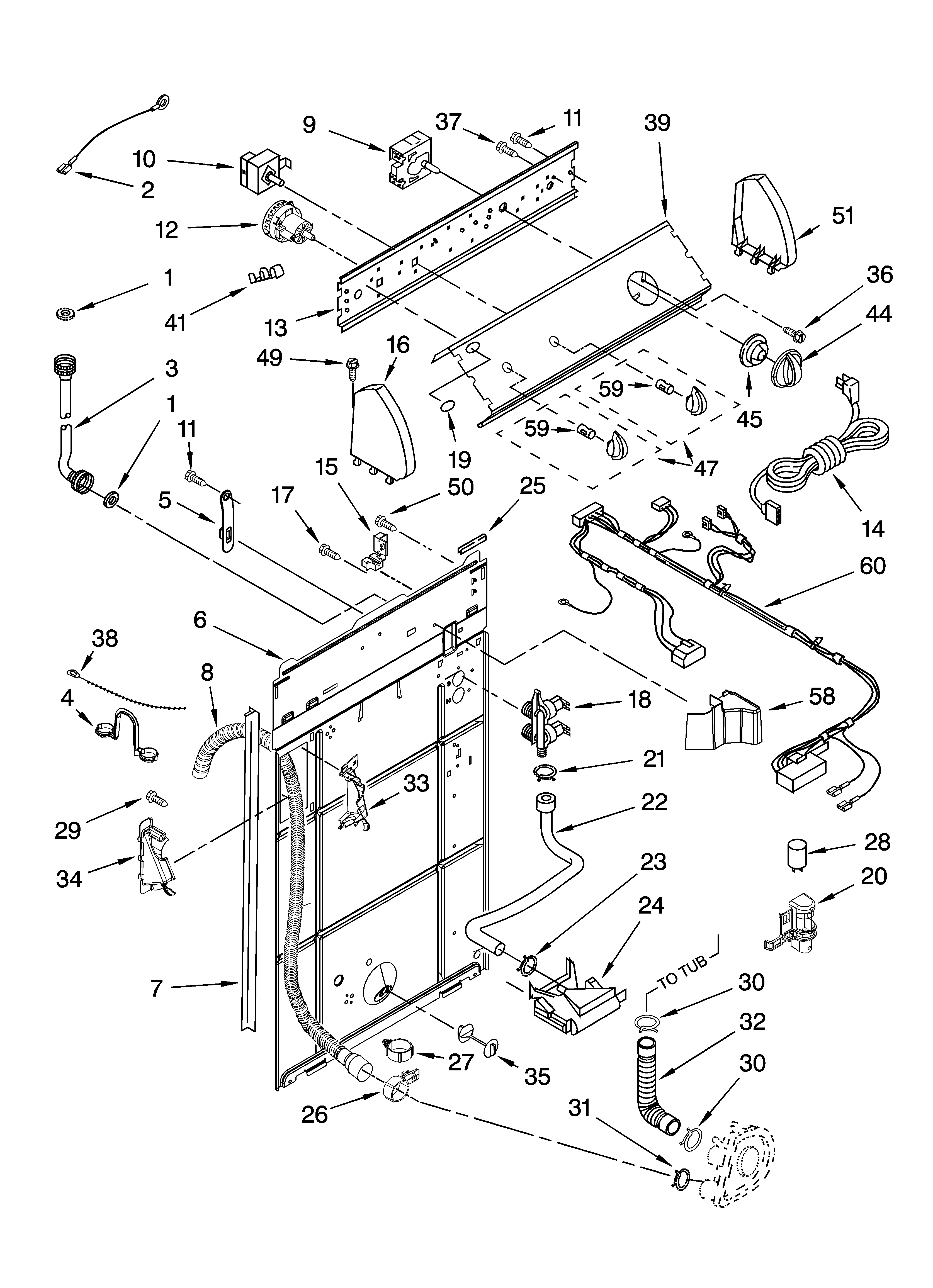 Controls and rear panel parts