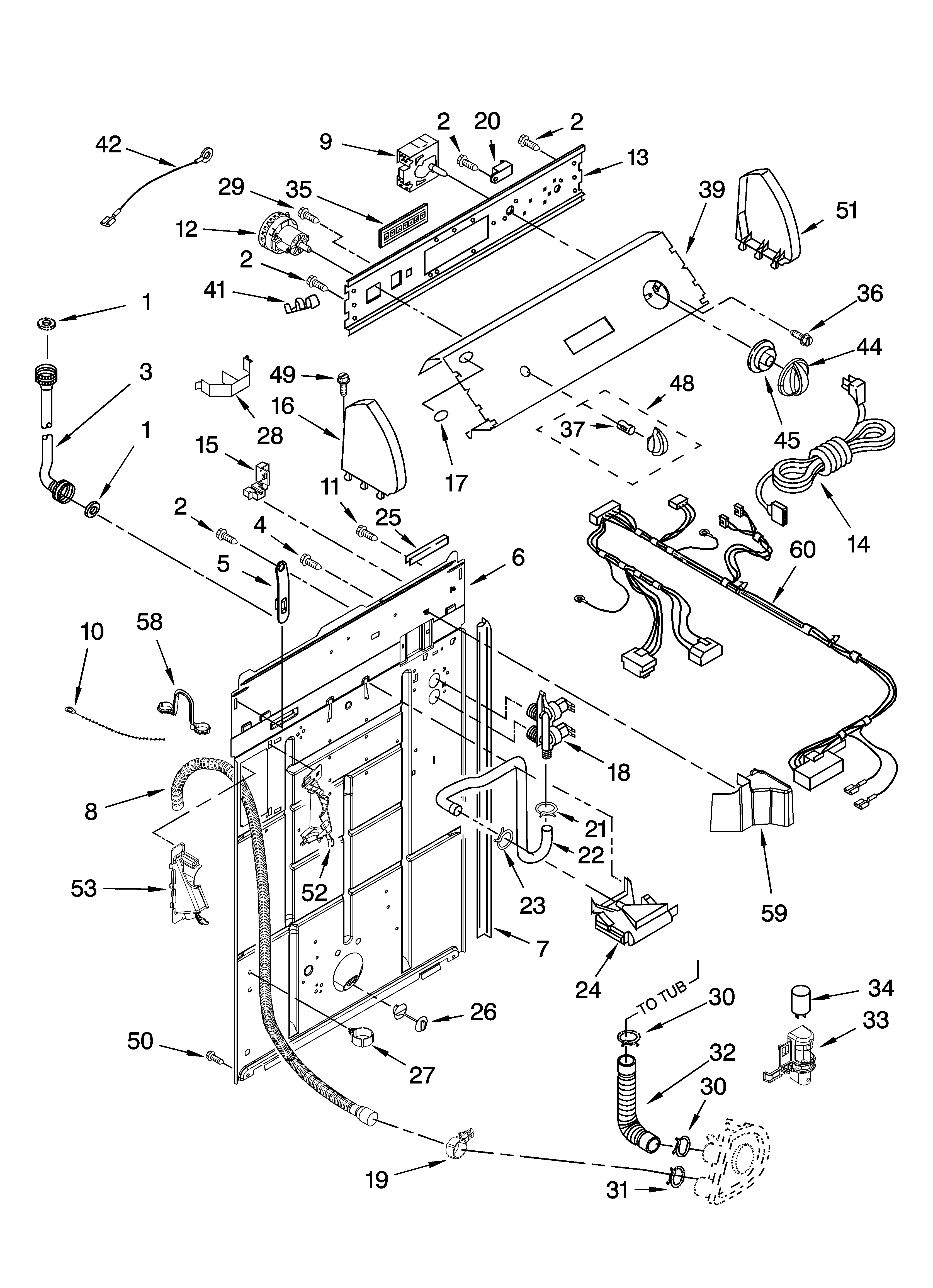 Controls and rear panel parts