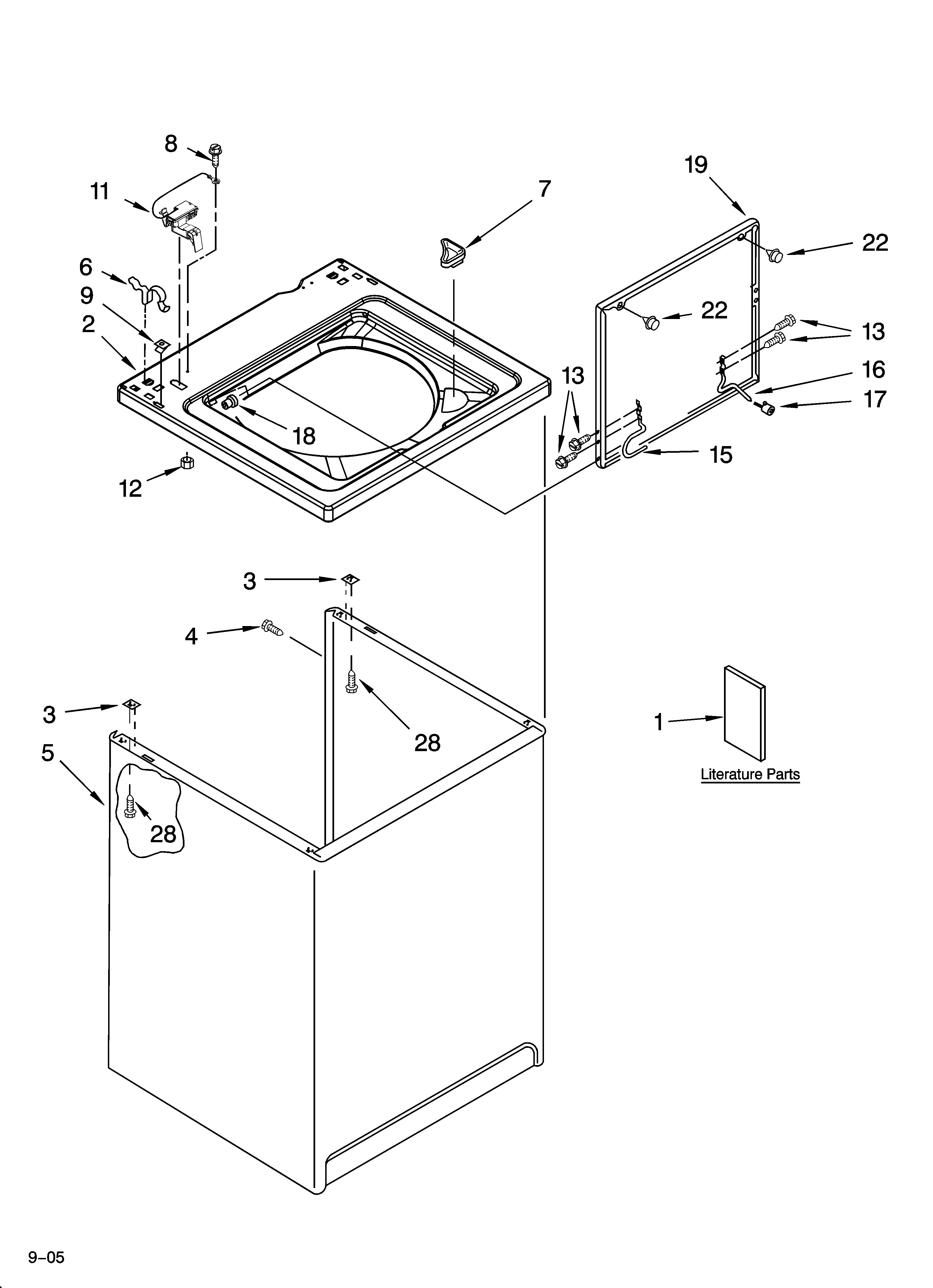 Top and cabinet parts