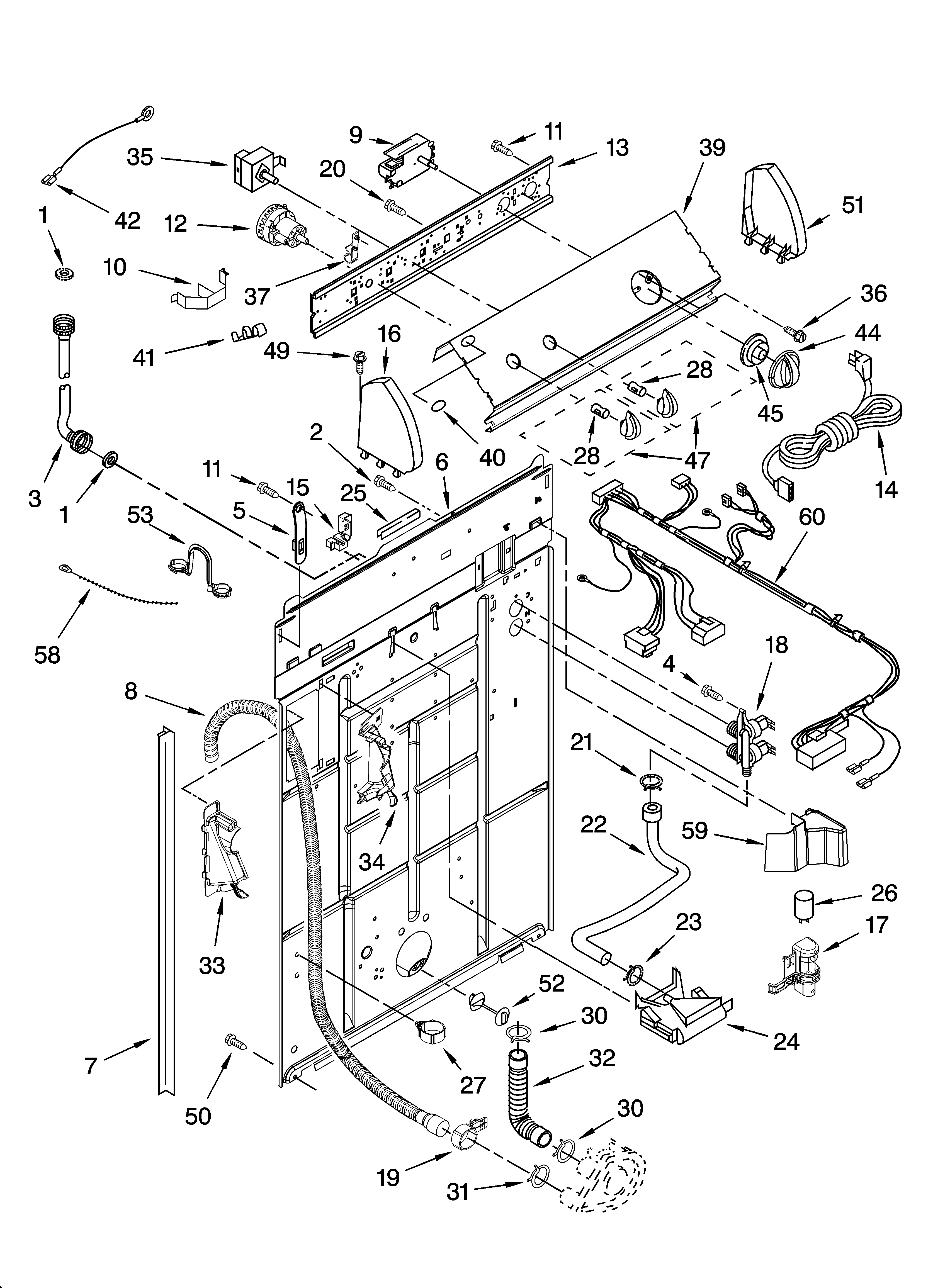 Controls and rear panel parts