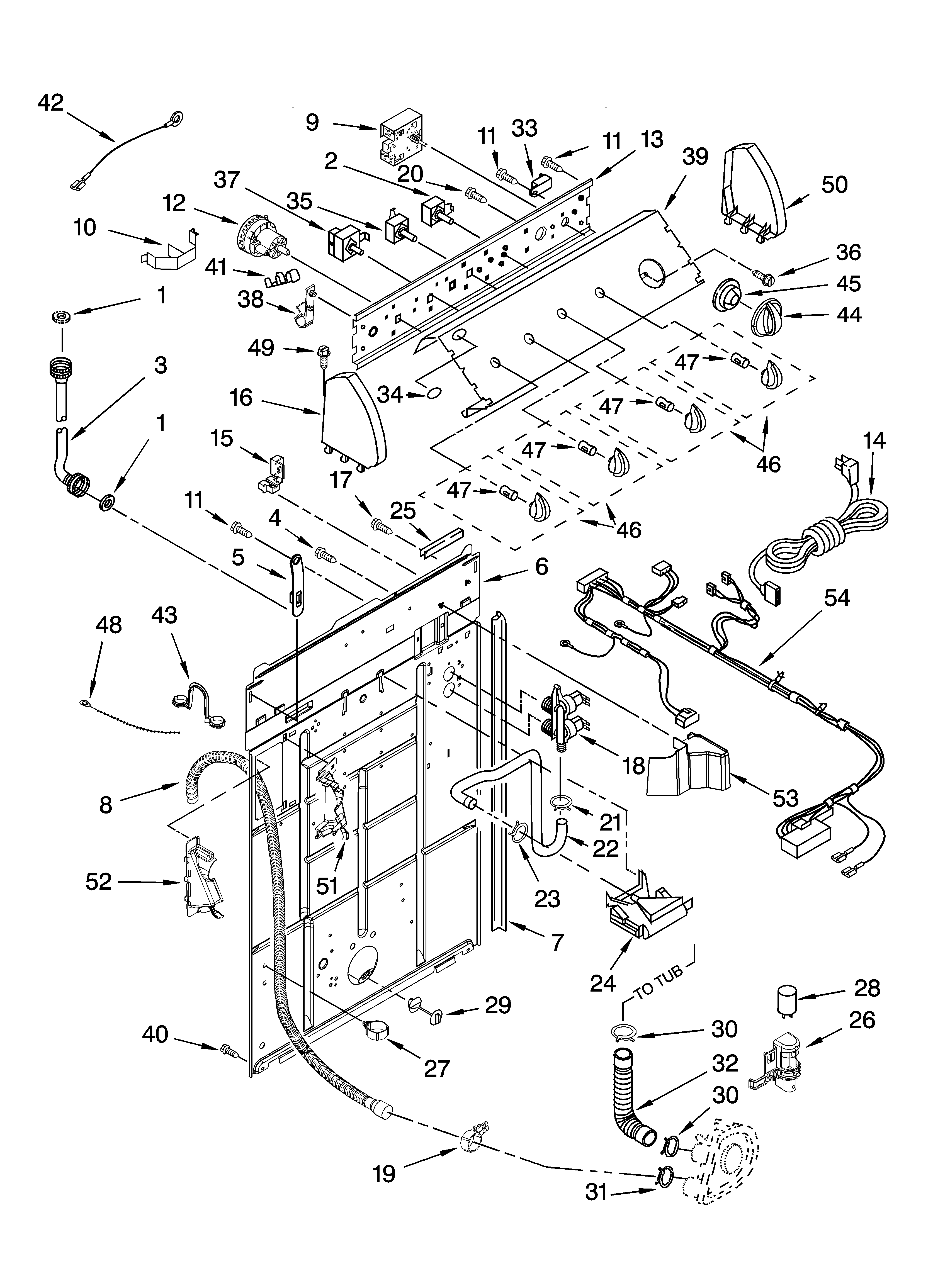 Controls and rear panel parts
