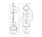 Whirlpool 7MLSQ8545PG1 agitator, basket and tub parts diagram