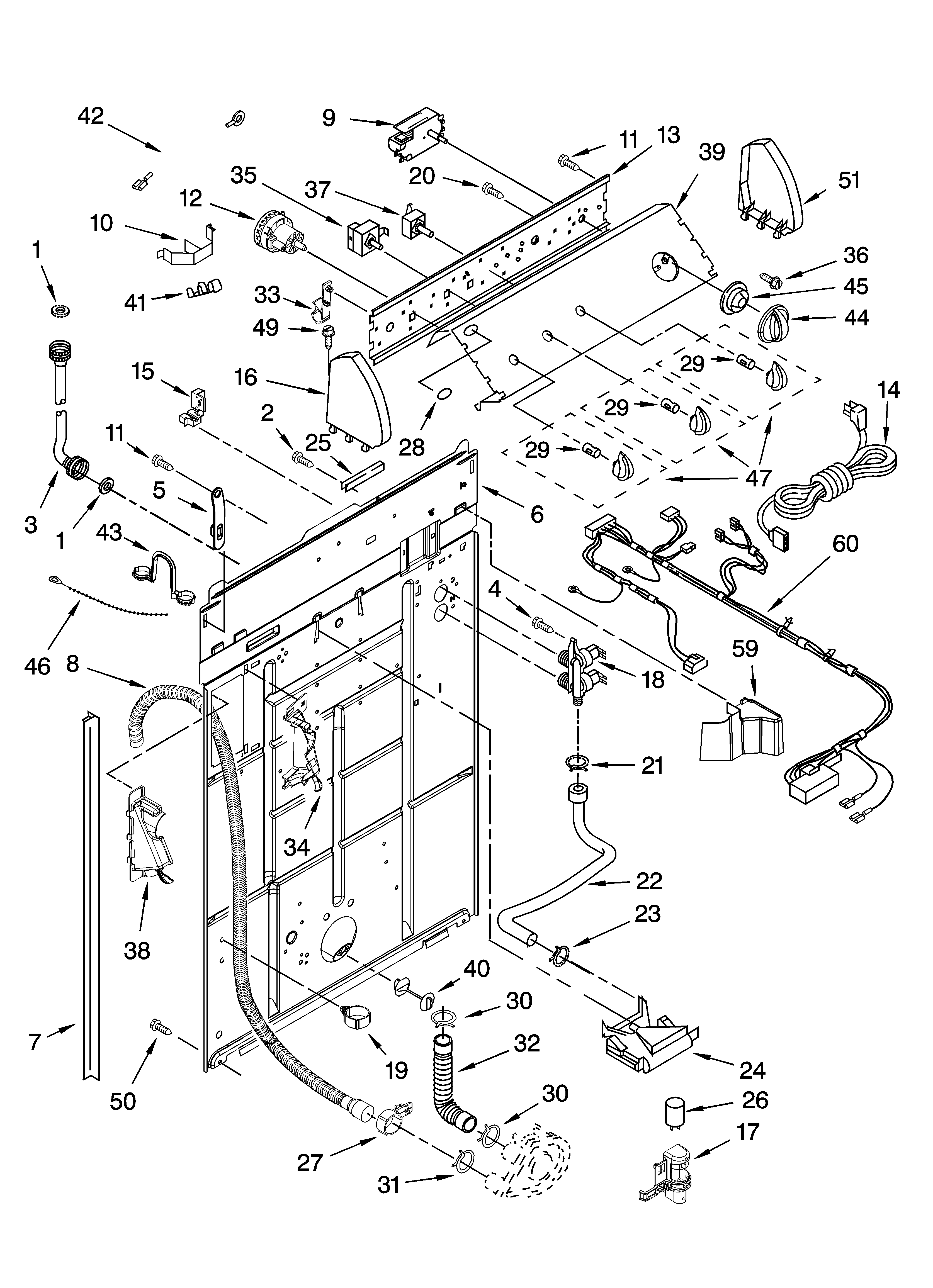 Controls and rear panel parts