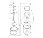 Whirlpool 7MLSR7533PT1 agitator, basket and tub parts diagram