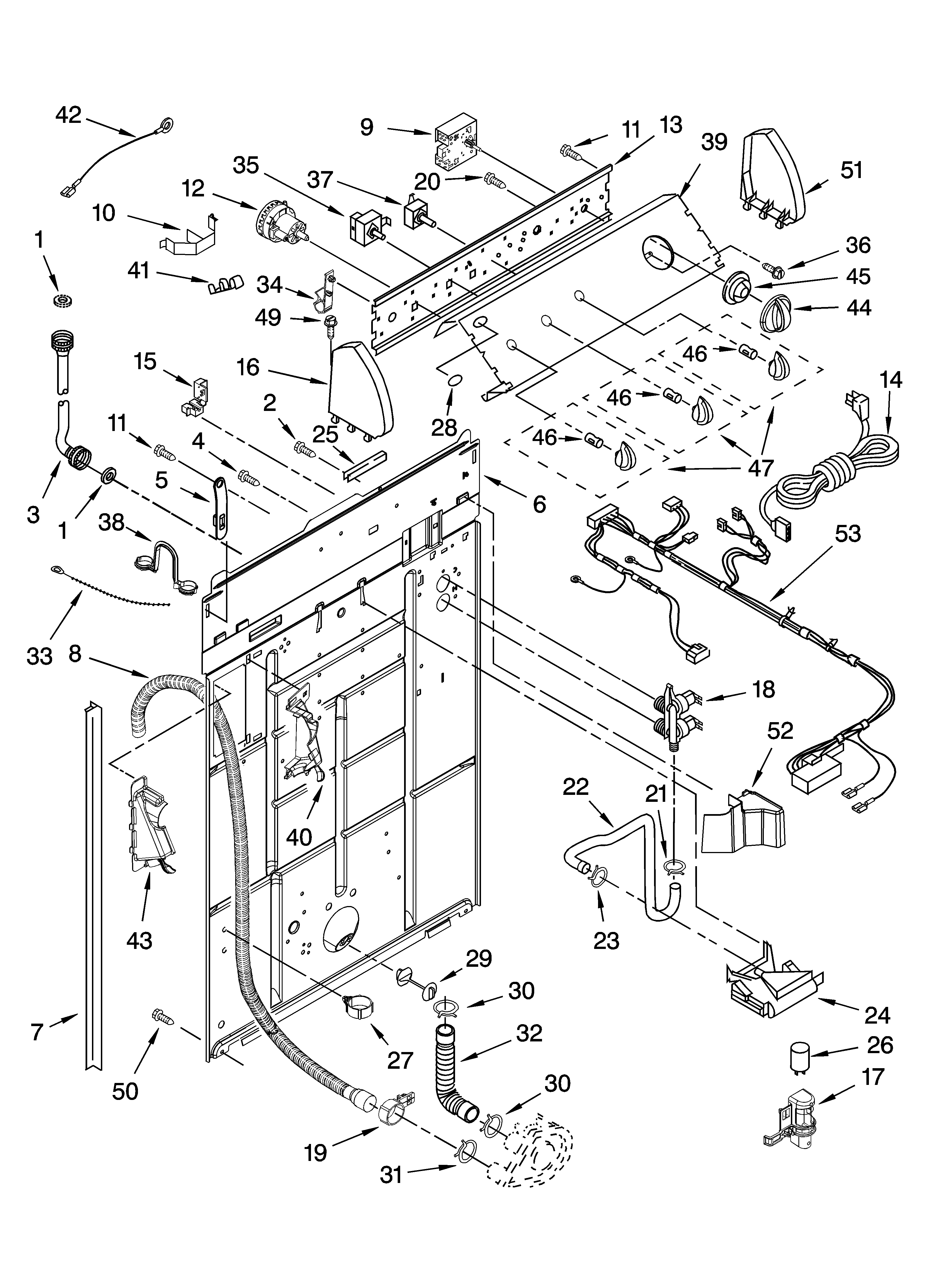 CONTROLS AND REAR PANEL PARTS