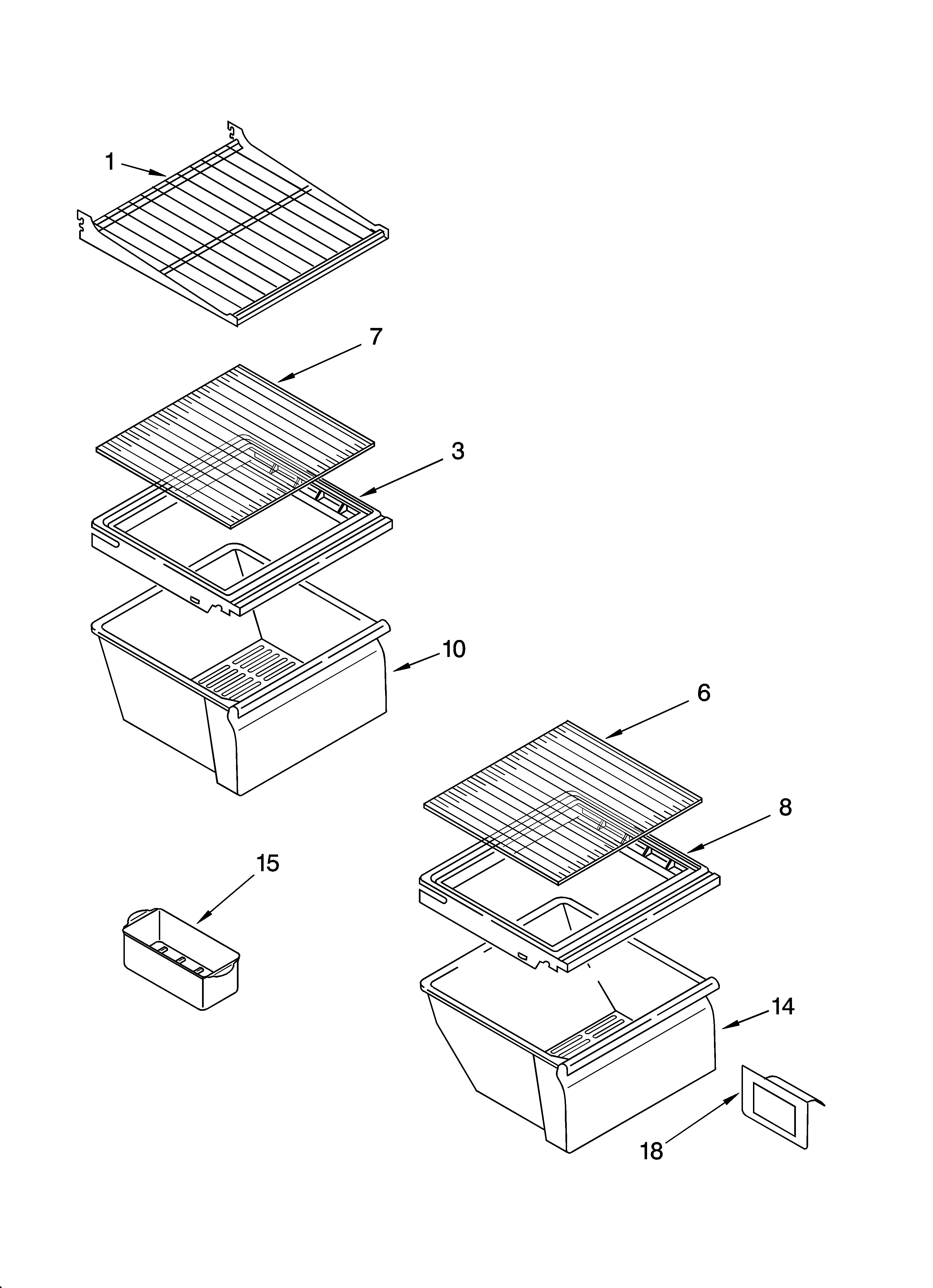 Refrigerator shelf parts