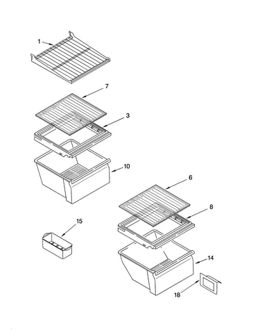 Refrigerator shelf parts