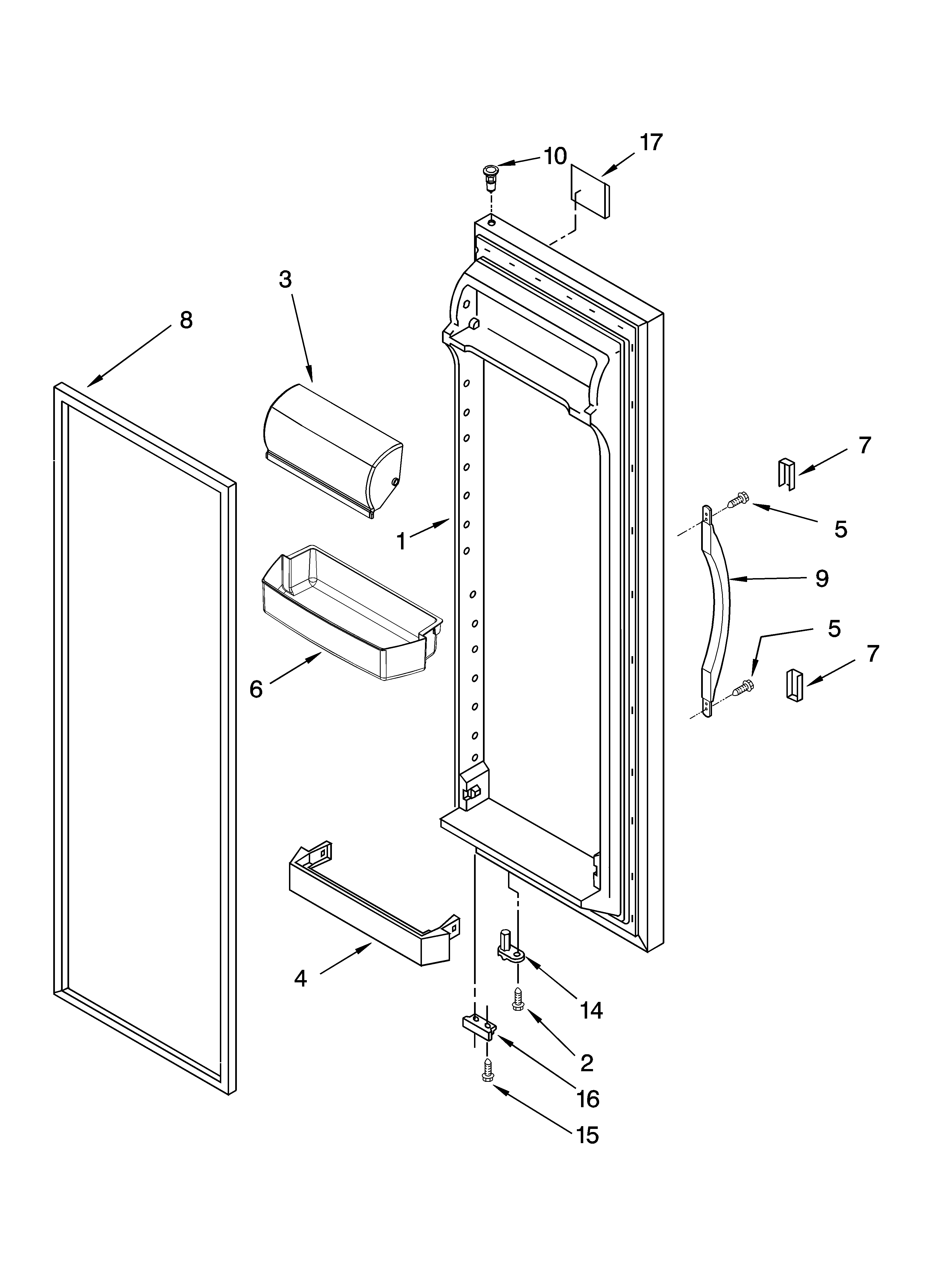 Refrigerator door parts