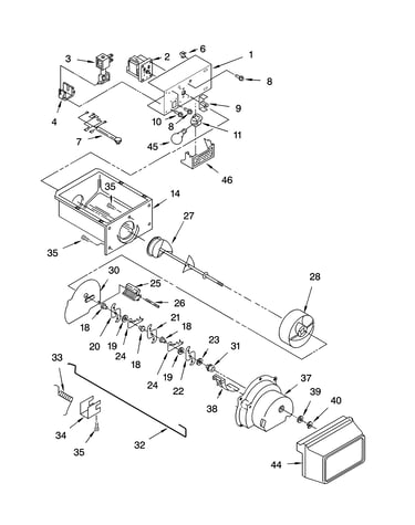 Motor and ice container parts
