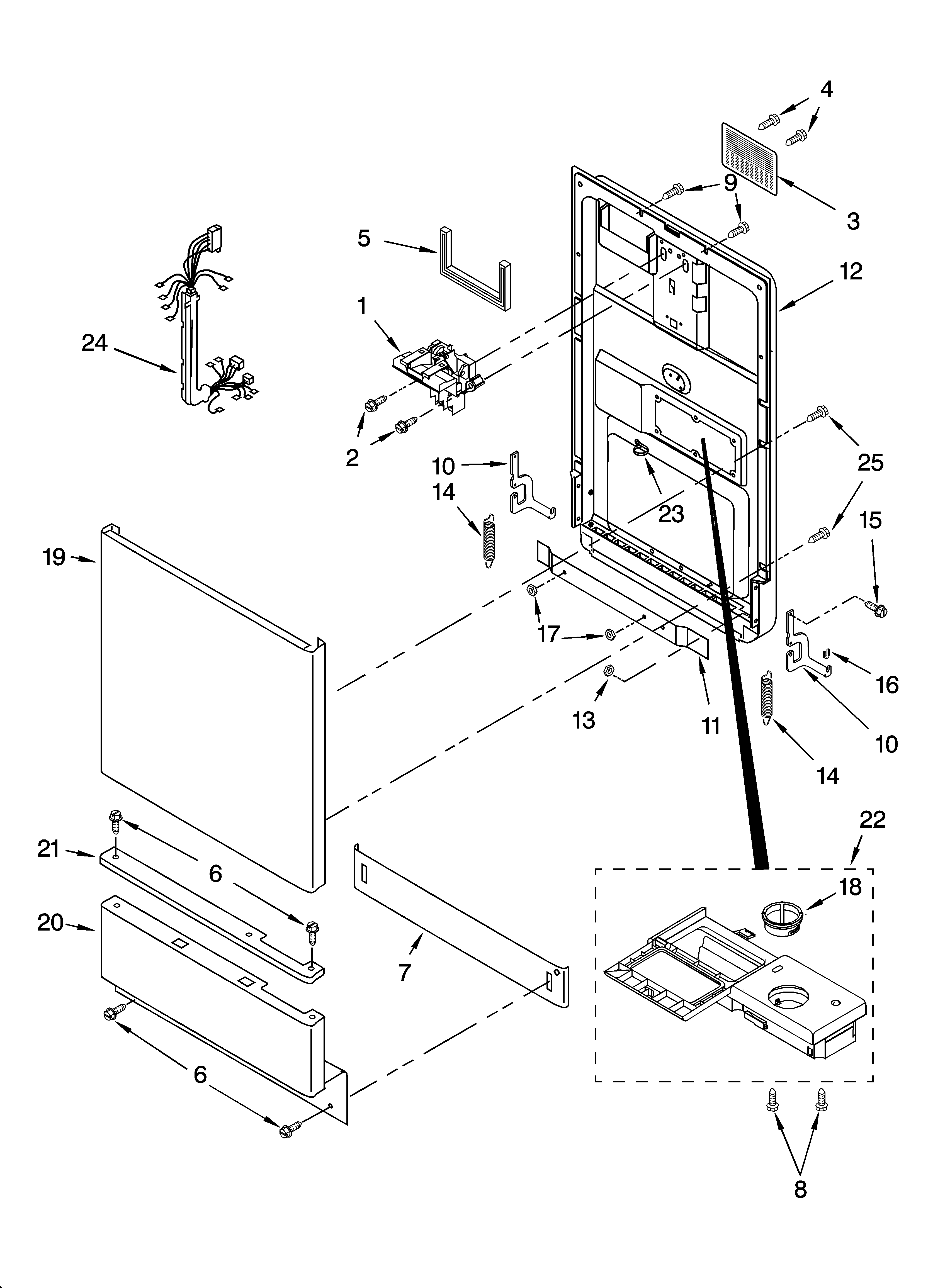 Door and toe panel parts