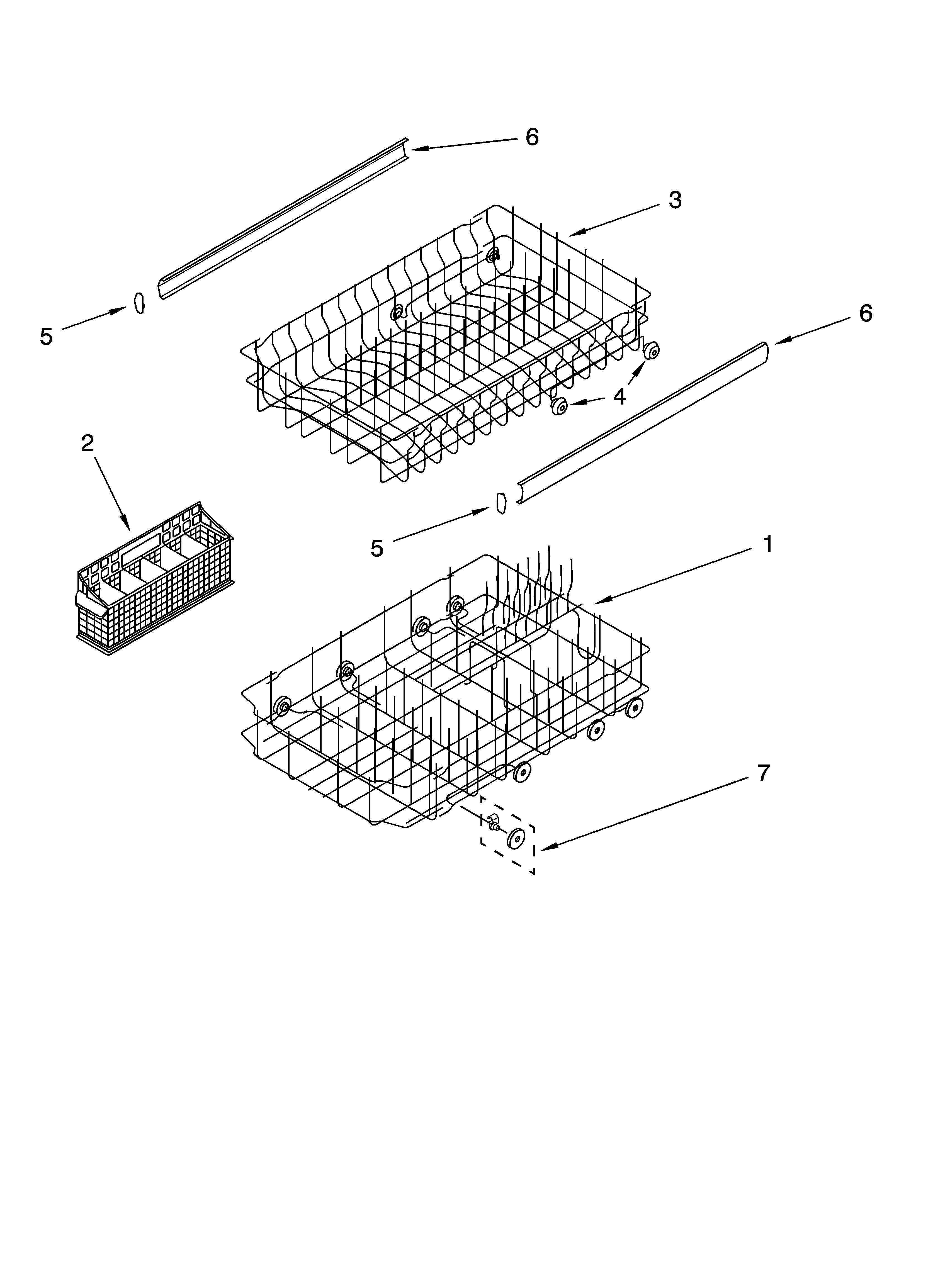 Dishrack parts, optional parts (not included)