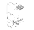 Whirlpool DU930PWPQ1 upper dishrack and water feed parts diagram