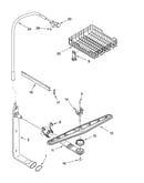 Upper dishrack and water feed parts