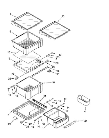 Refrigerator shelf parts
