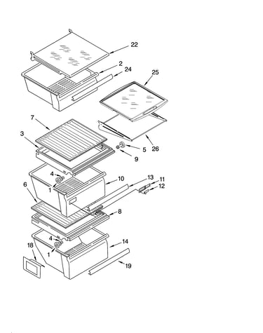 Refrigerator shelf parts