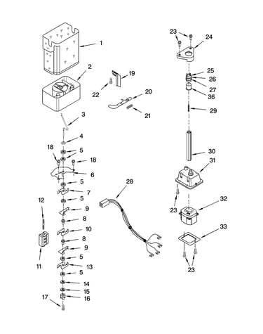 Motor and ice container parts