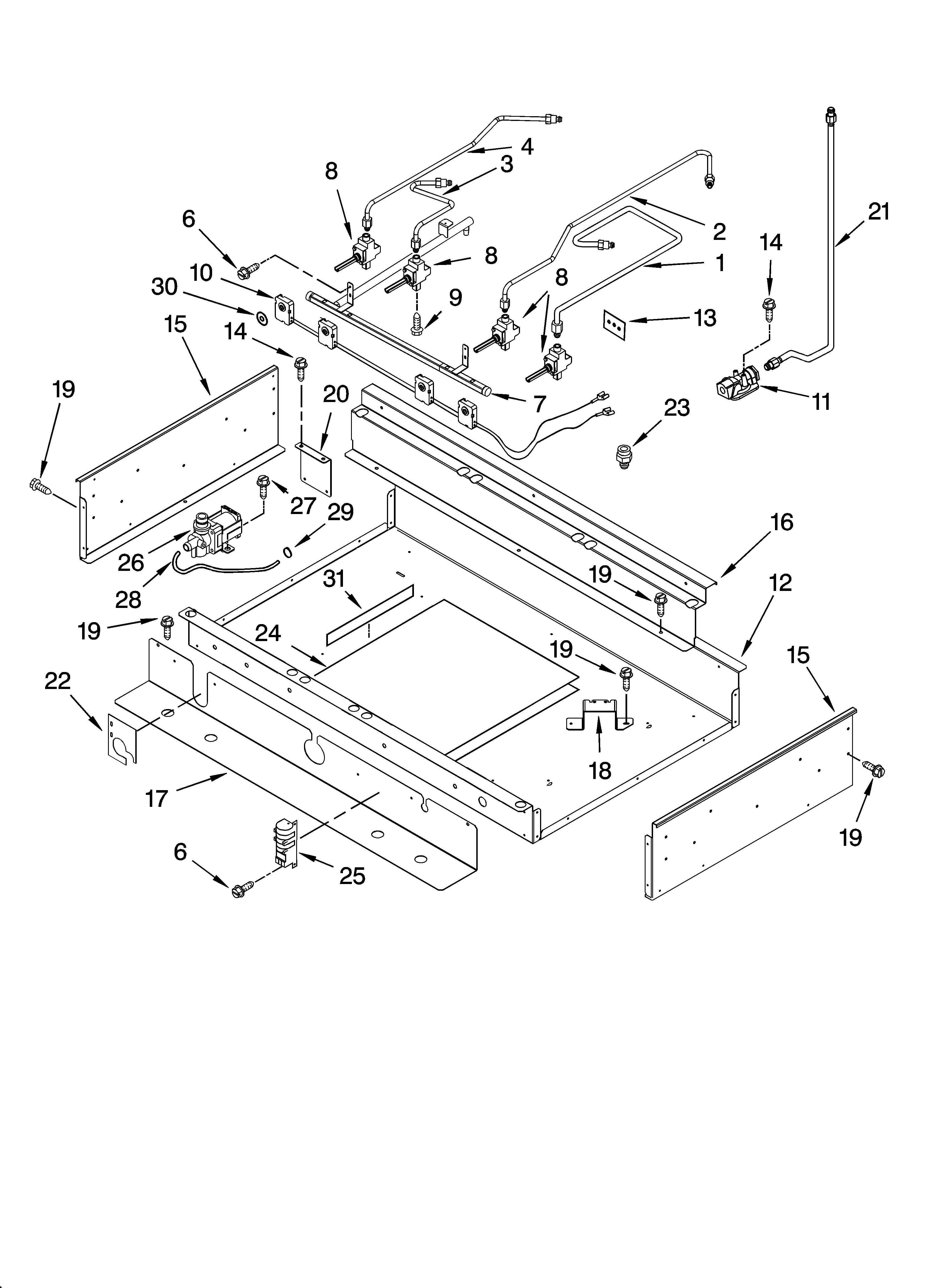 BURNER BOX AND MANIFOLD PARTS