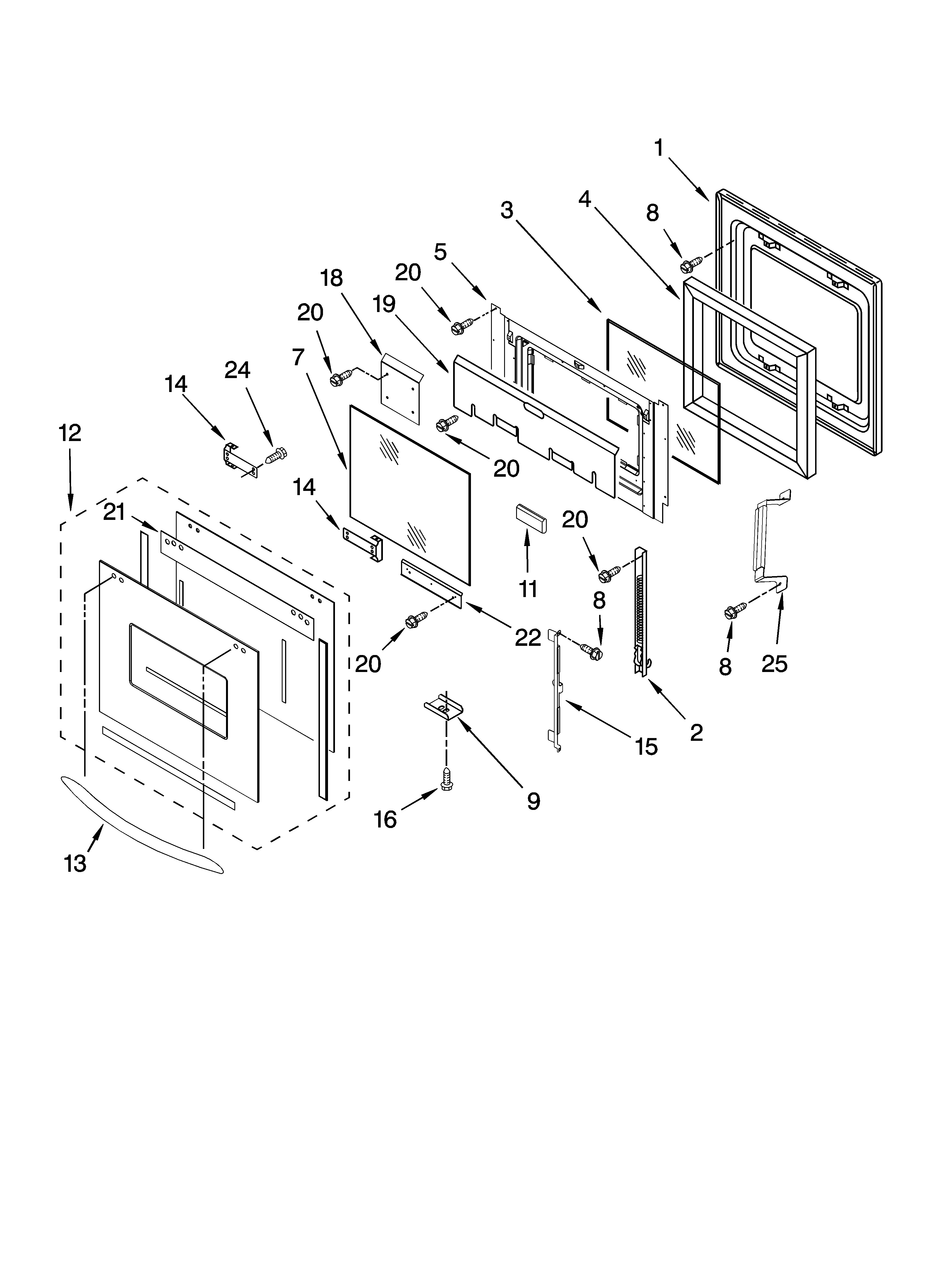 Oven door parts