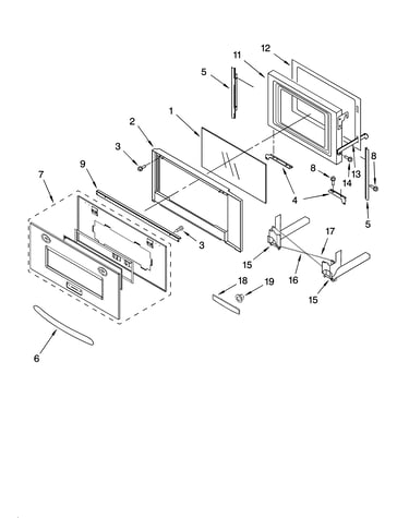 Microwave door parts, optional parts