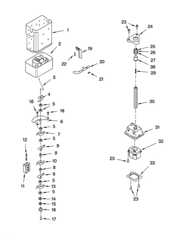 Motor and ice container parts