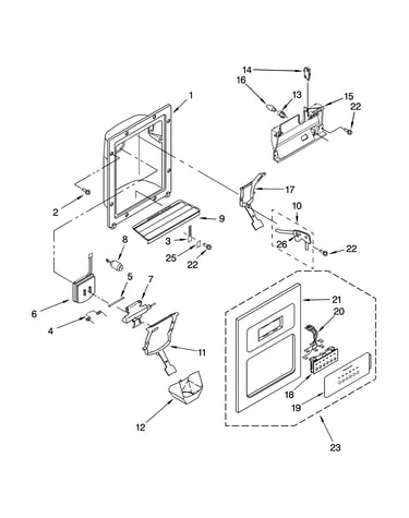 Dispenser front parts