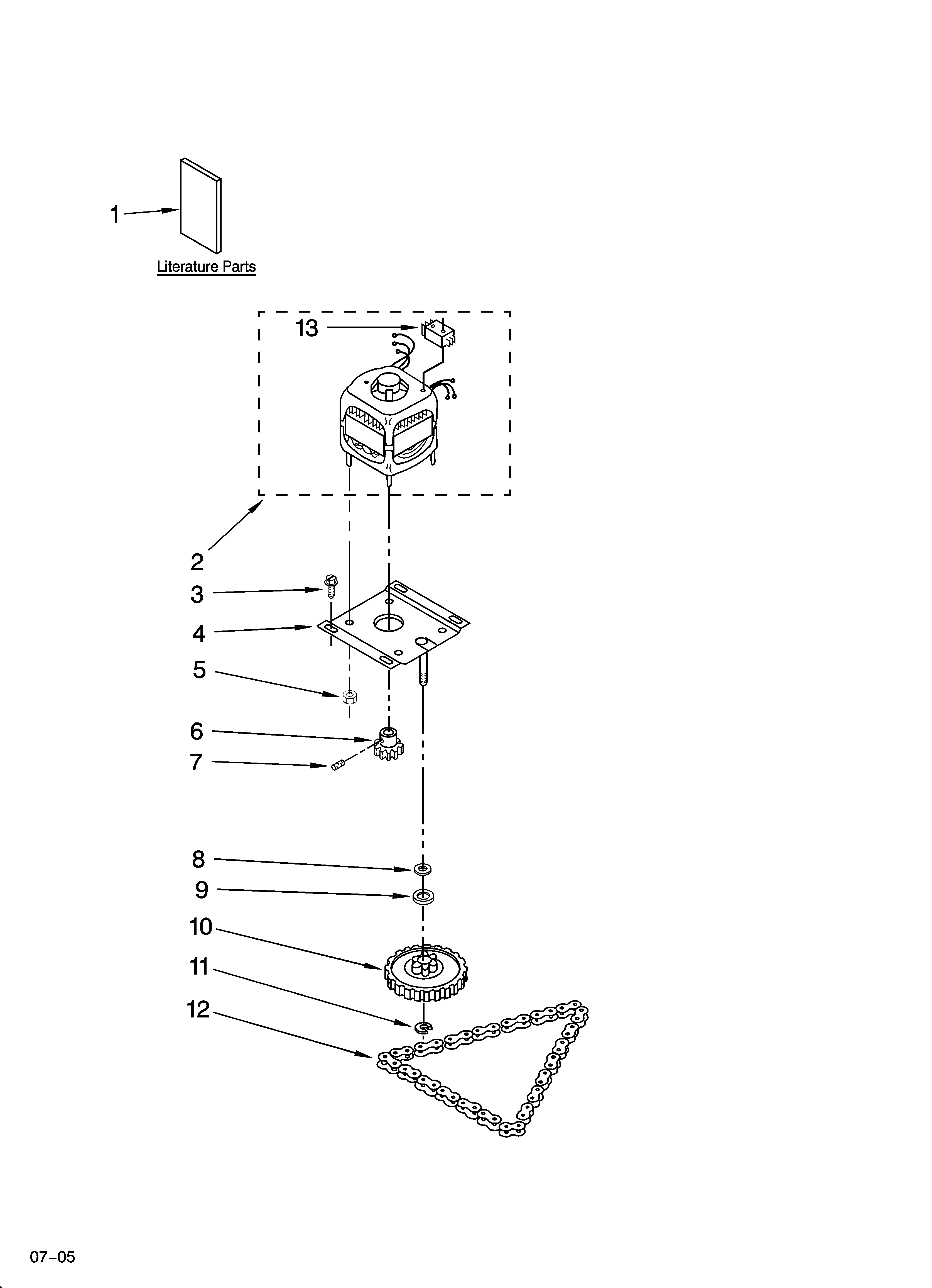 Motor and drive parts