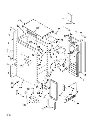 Cabinet liner and door parts