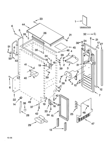 Cabinet liner and door parts