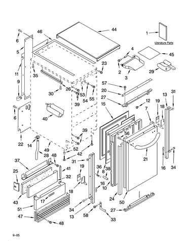 Cabinet liner and door parts
