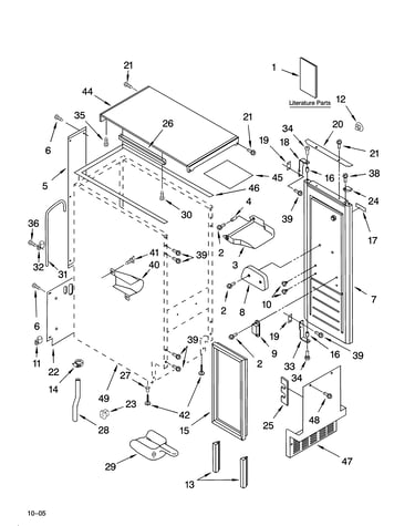 Cabinet liner and door parts
