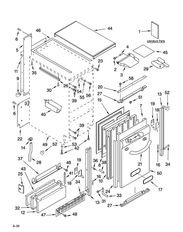 Cabinet liner and door parts