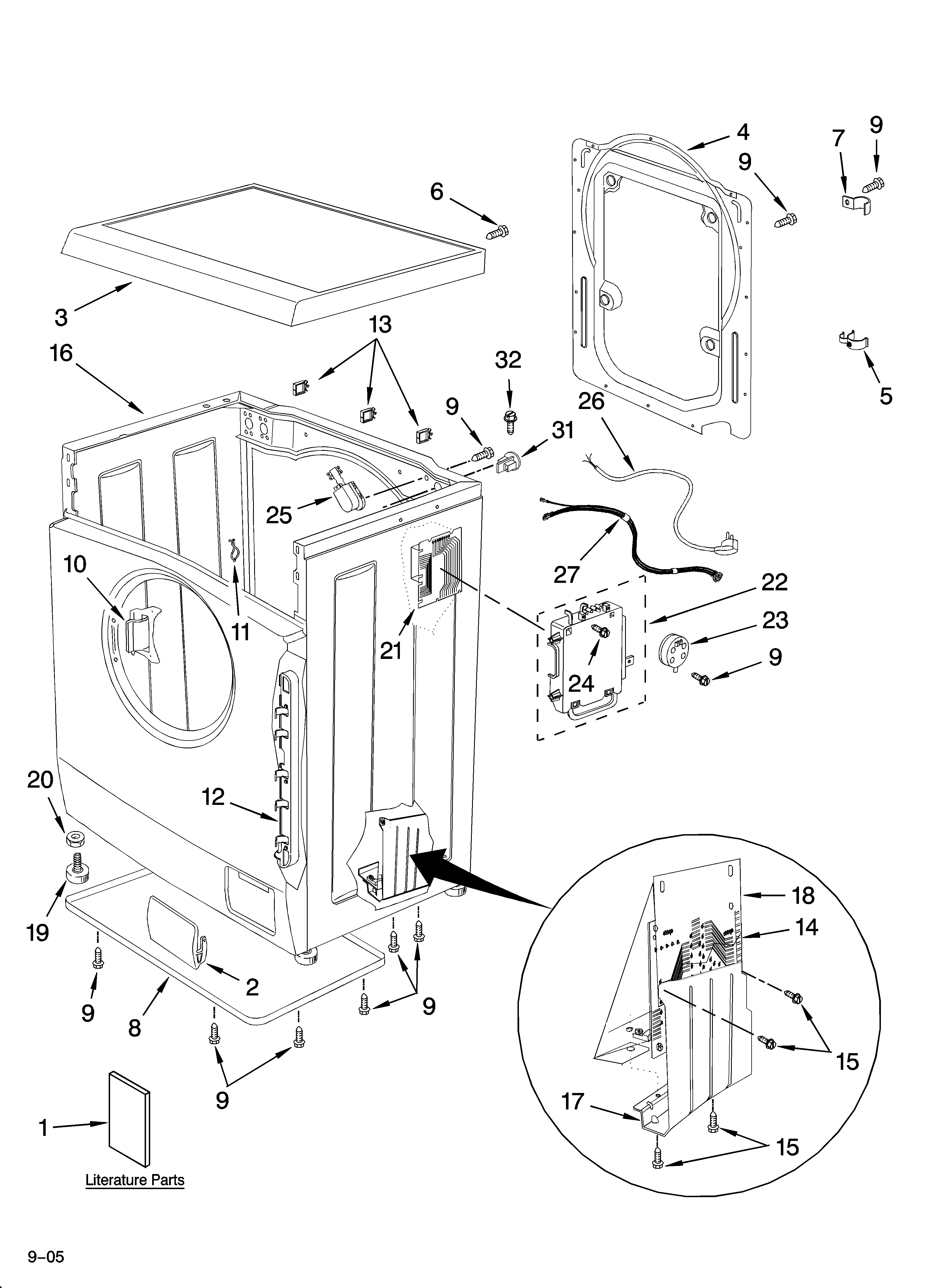 Top and cabinet parts