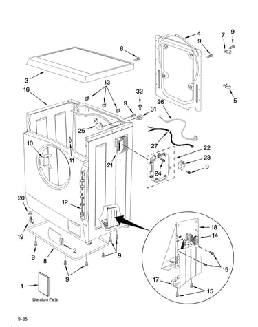 Top and cabinet parts