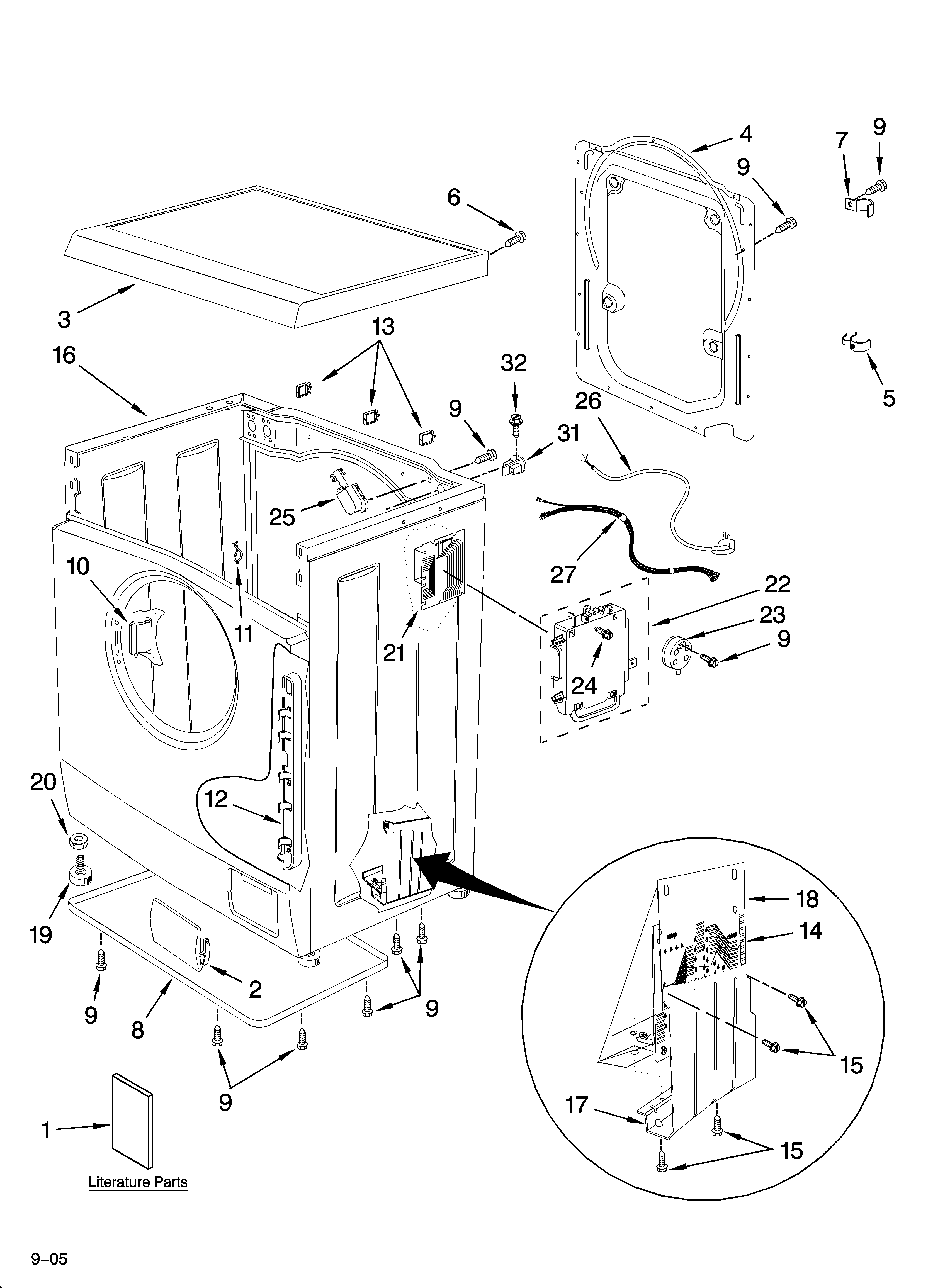 Top and cabinet parts